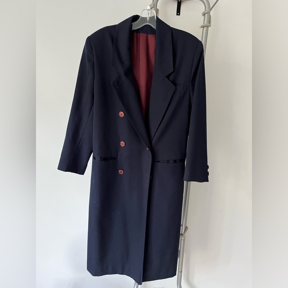 Vintage Navy Fine Wool Overcoat